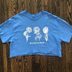 4/30: fun cropped oversized blue daisy tee